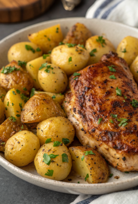 Garlic Parmesan Crockpot Chicken & Potatoes Recipe