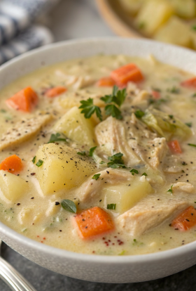 Healthy Chicken Pot Pie Soup Recipe