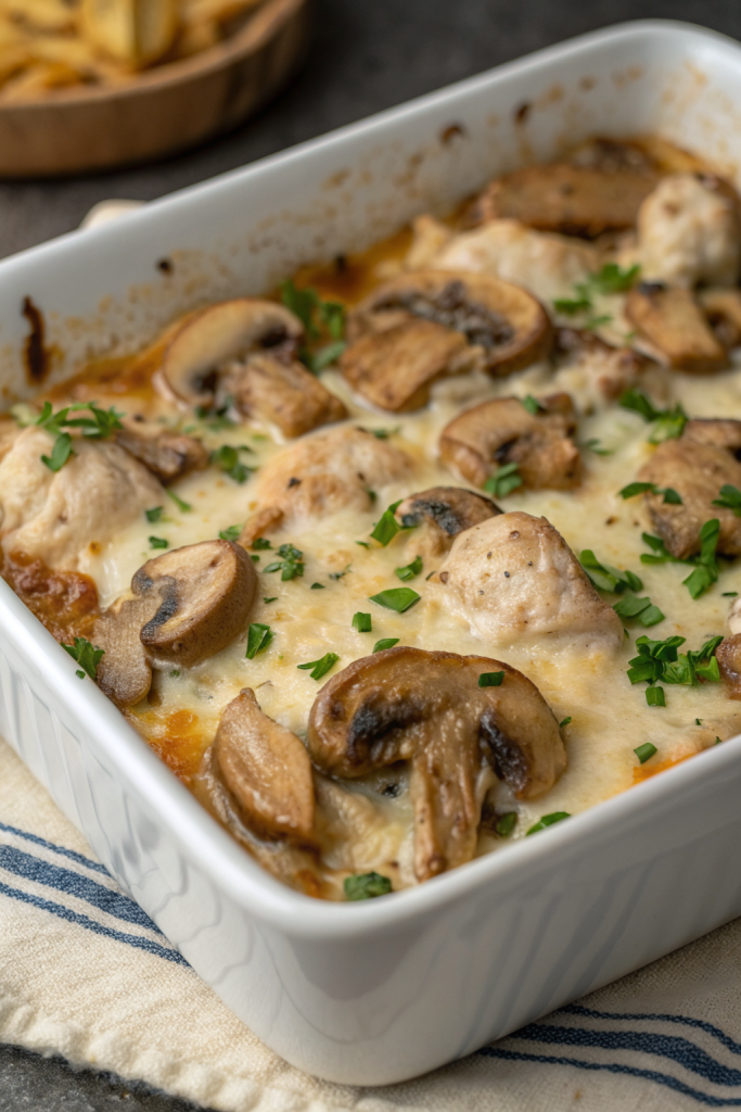 Keto Garlic Mushroom Chicken Casserole Recipe