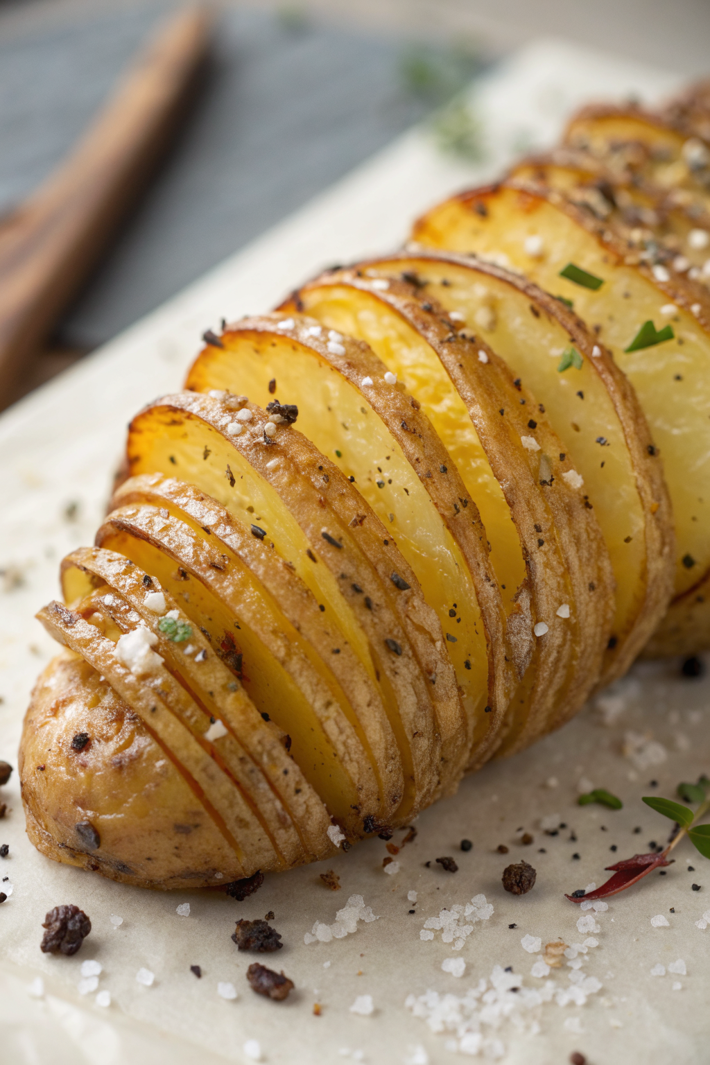 Salt & Pepper Mini Hasselback Potatoes with Cajun Dip