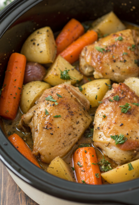 Slow Cooker Garlic Butter Chicken and Veggies