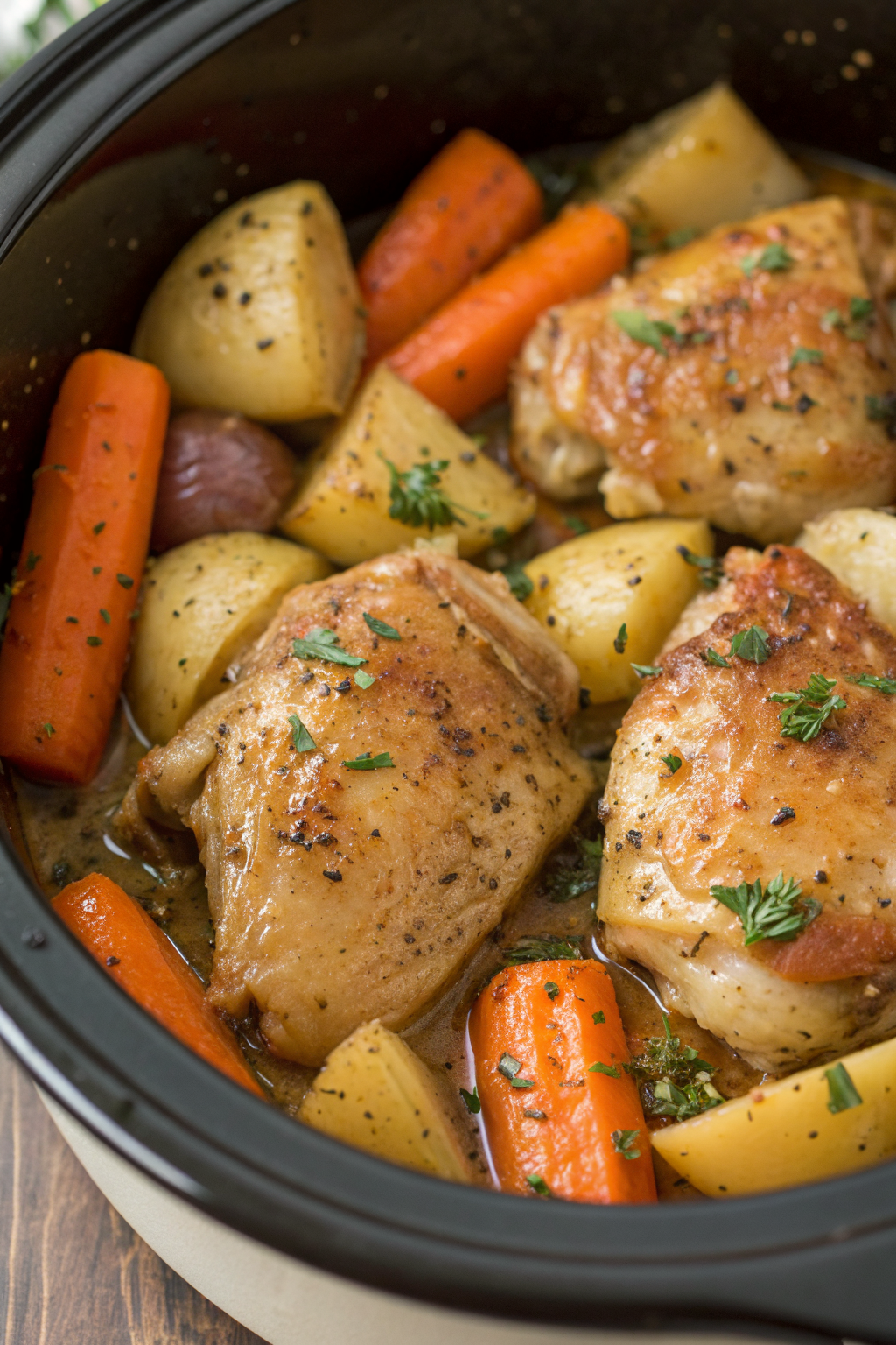 Slow Cooker Garlic Butter Chicken and Veggies