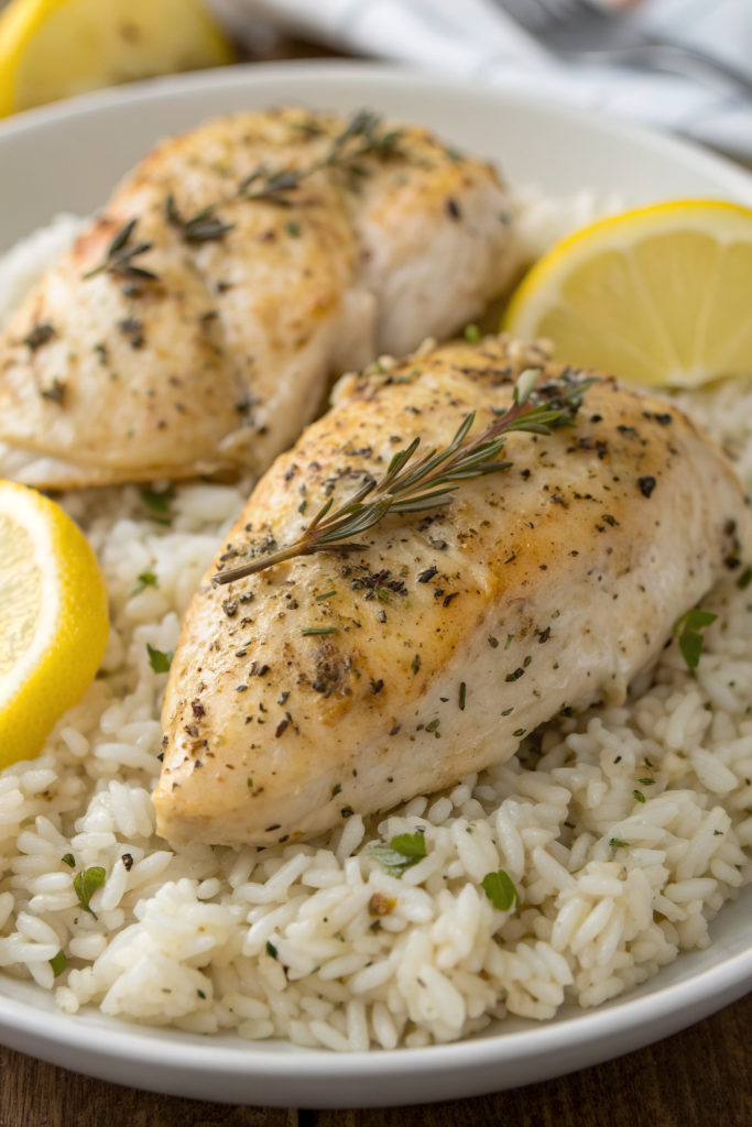 Slow Cooker Lemon Herb Chicken and Rice Recipe
