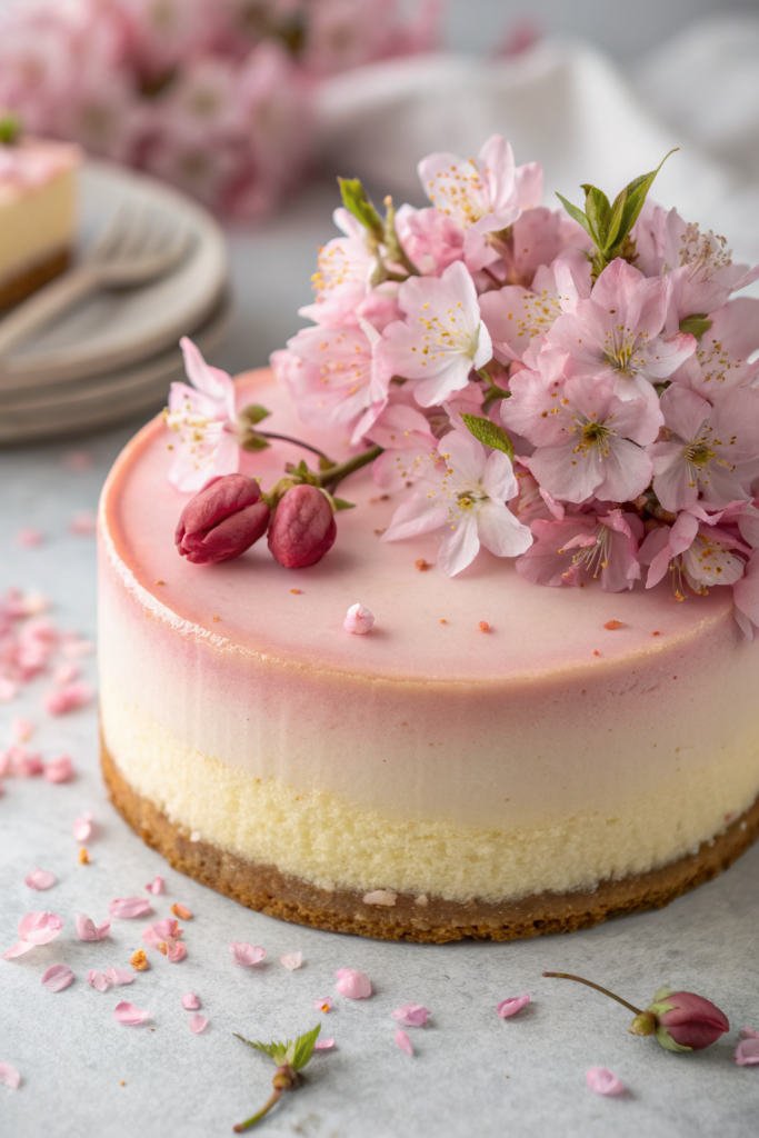 Cherry Blossom Japanese Sakura Cheesecake Recipe