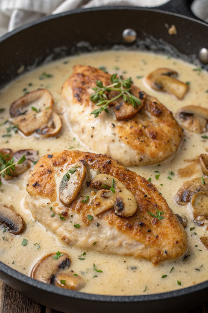 Creamy Mushroom Asiago Chicken Recipe