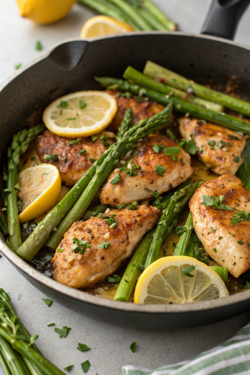 Garlic Butter Chicken Bites and Asparagus Recipe