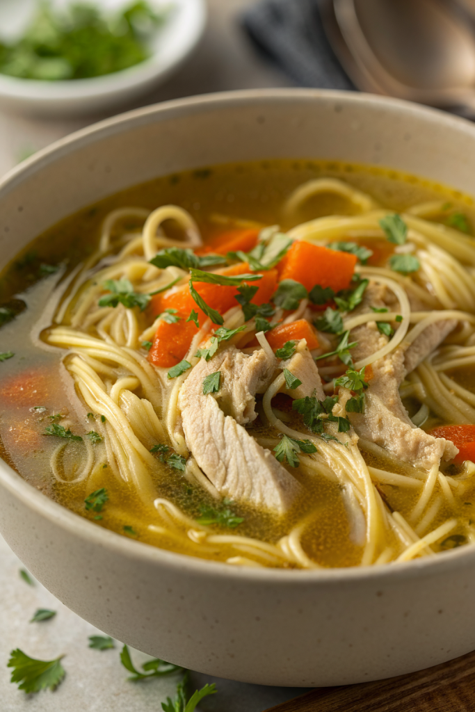 Ginger Garlic Chicken Noodle Soup Recipe