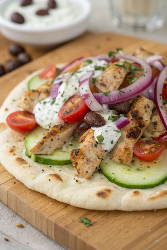 Greek Chicken Flatbread Recipe
