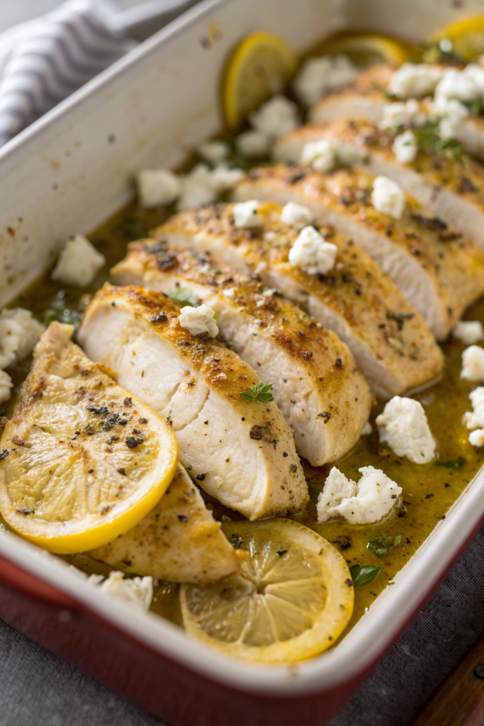 Greek Chicken with Lemon and Feta Recipe