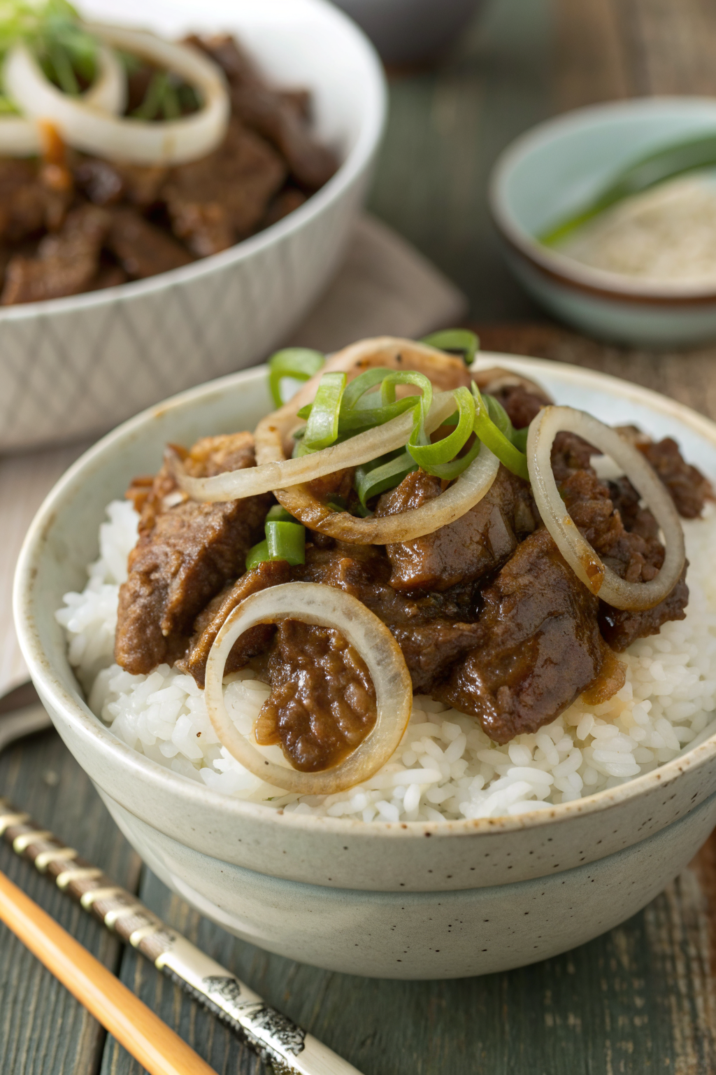 Gyudon Japanese Beef Rice Bowl Recipe
