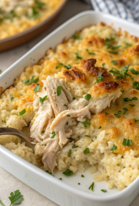 Healthy Chicken Cauliflower Rice Casserole Recipe