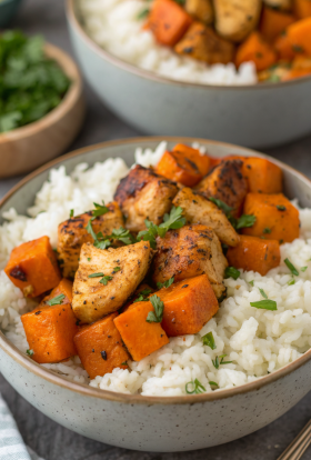 Healthy Chicken and Sweet Potato Bowls Recipe