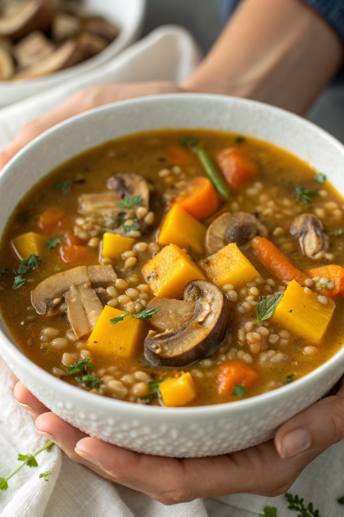 Healthy Mushroom Quinoa Soup Recipe