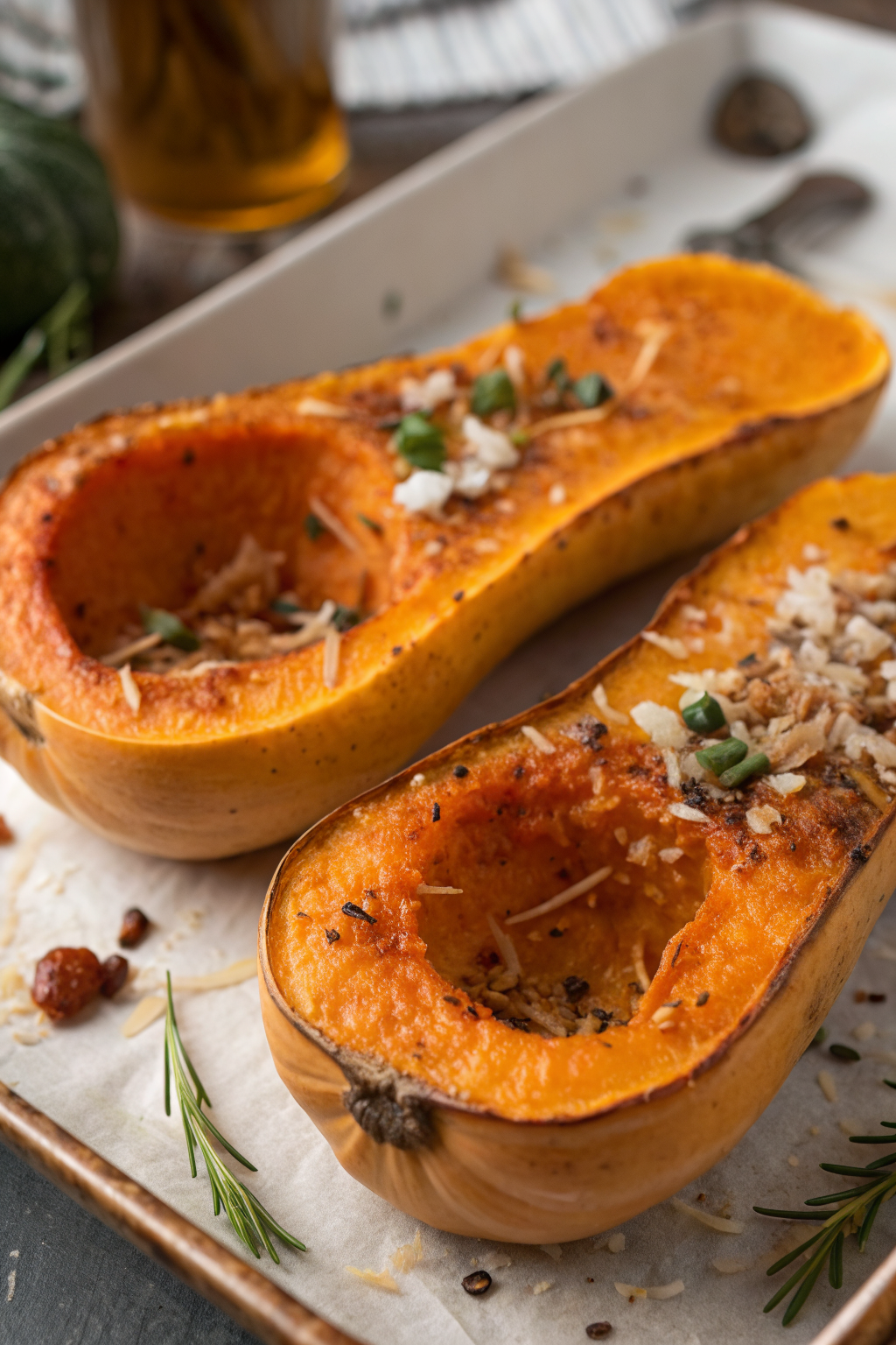 Stuffed Acorn Squash with Creamed Spinach