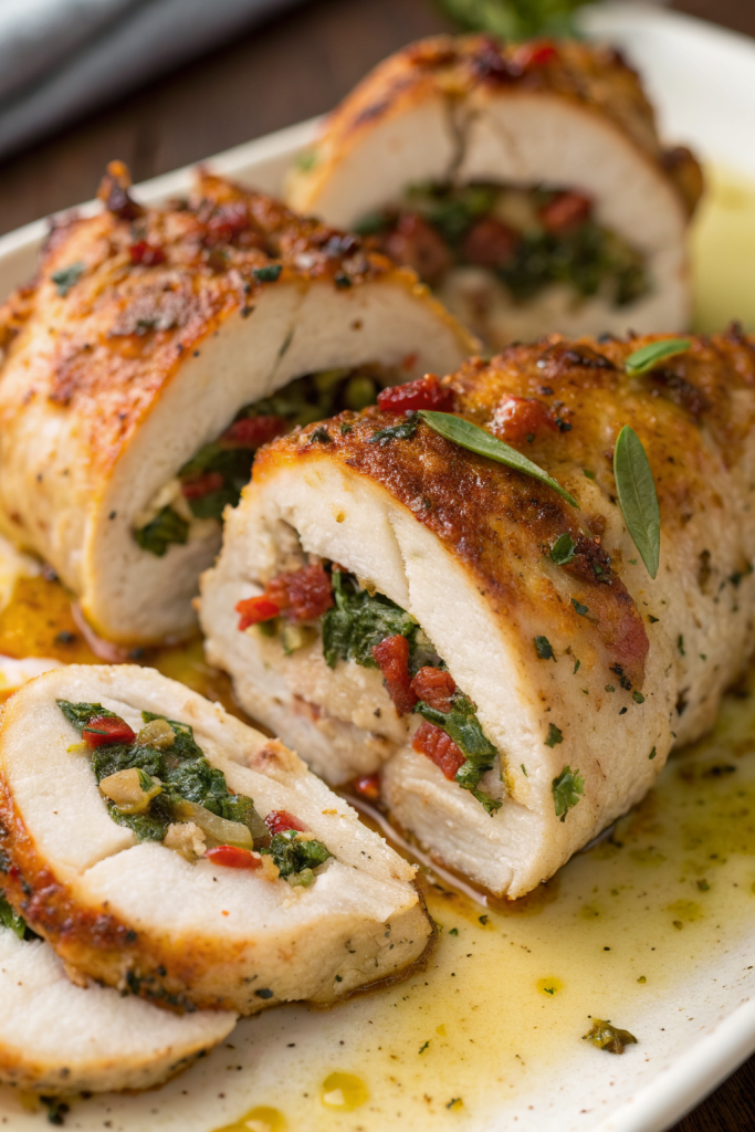 Tasty Chicken Breast with Feta and Spinach