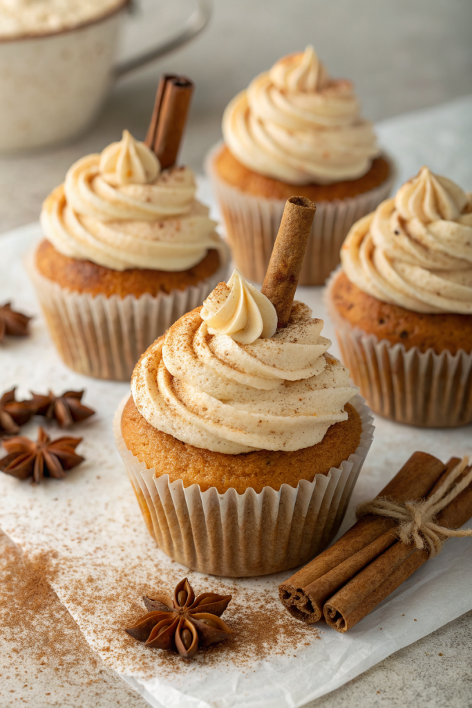 Vanilla Chai Pumpkin Latte Cupcakes Cinnamon Recipe