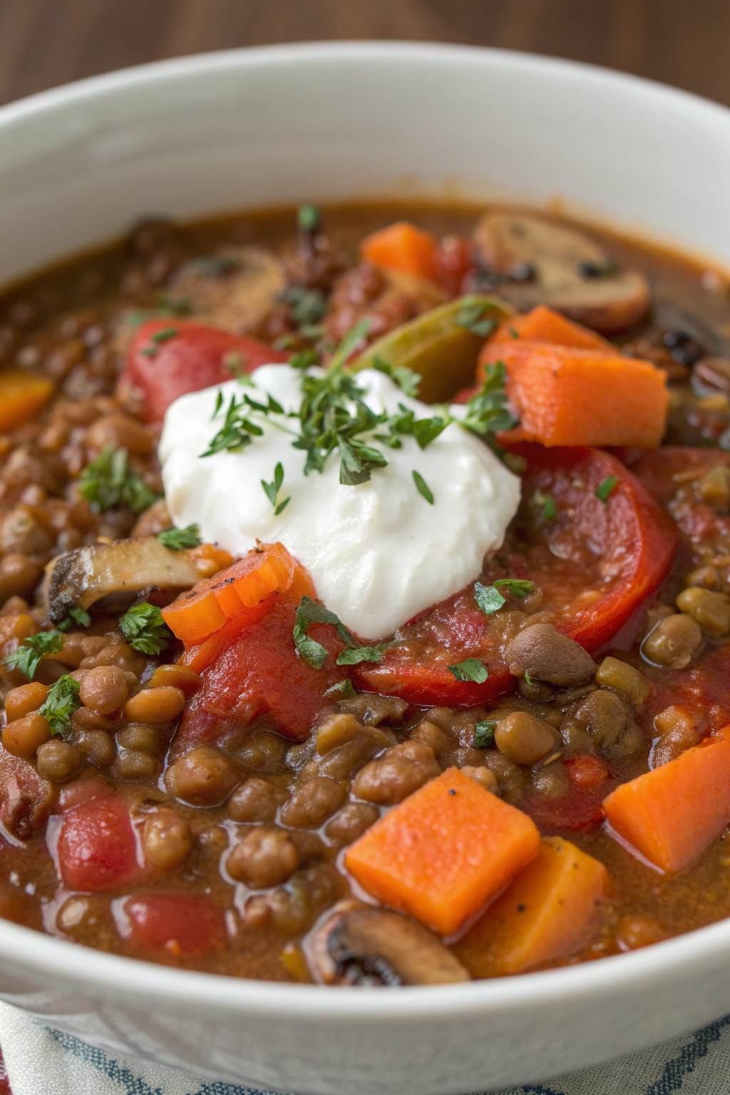 Vegan Lentil Mushroom Stew Recipe